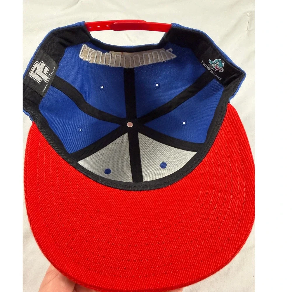 Young Whales Enjoy Football Better Victor Cruz Snapback Hat Blue Red Time Warner